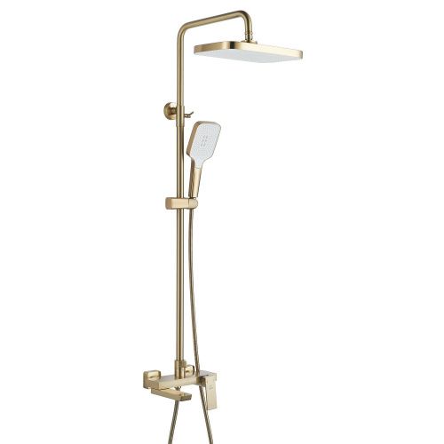 Душевая стойка Rose R1836G настенная цвет золотой сатин - фото 2