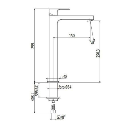 Смеситель Gattoni Kubik 2584/25C0 на раковину хром