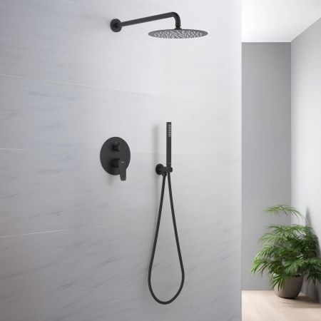 Душевая система Aquatek БЕТТА AQ1172MB встраиваемая в стену цвет черный