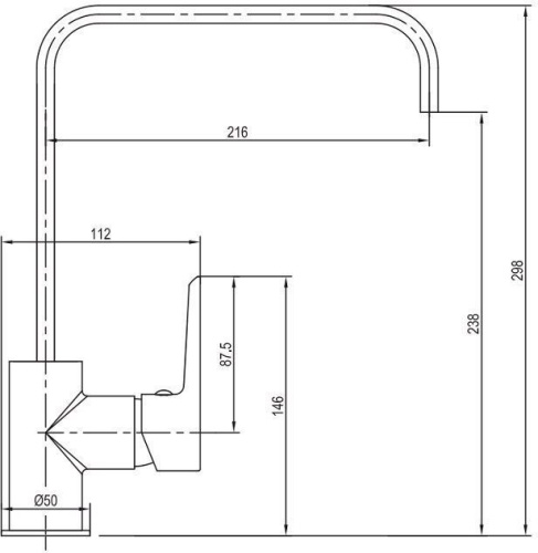Смеситель для кухни Aquanet Logic AF320-41C на мойку хром без термостата - фото 2