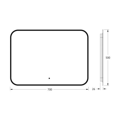 Зеркало с подсветкой Defesto AURA DF 2974RH 70х50 подвесное - фото 2