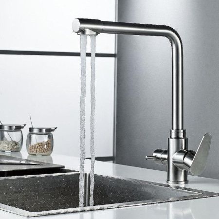 Смеситель для кухни Haiba HB802 HB76802 на мойку нержавеющая сталь