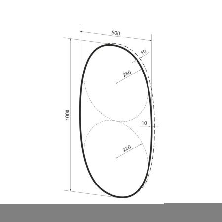 Зеркало Wellsee 7 Rays' Spectrum 172201830 50х100 подвесное