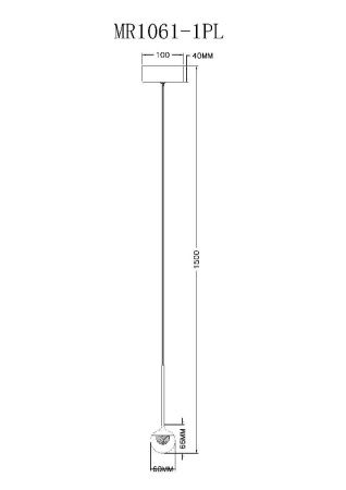 Светильник подвесной Myfar Kollins (Коллинс) MR1061-1PL