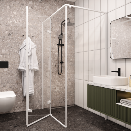 Душевой уголок Cerutti SPA C1AW 120х90 стекло прозрачное профиль белый без поддона