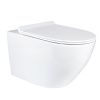 Унитаз подвесной Bond Oval F01-10Long белый с сиденьем микролифт безободковый душевой смыв
