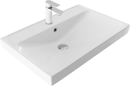 Раковина керамическая Aquanet Flash 00333267 71х47 полувстраиваемая цвет белый 1 отверстие под смеситель