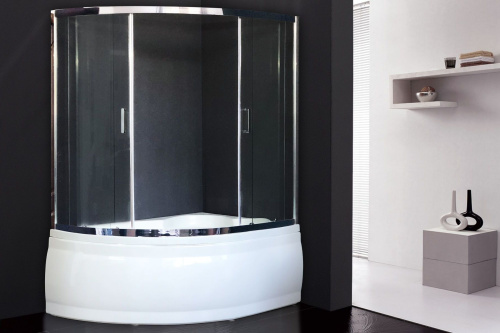 Душевая шторка на ванну Royal Bath ALPINE RB150ALP-T-CH 150х150 стекло прозрачное профиль хром глянцевый ориентация универсальная