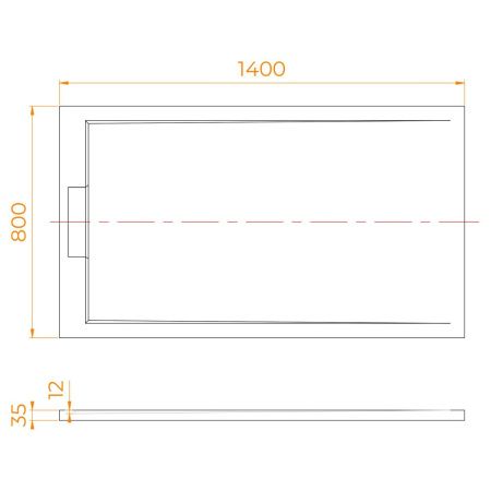 Душевой поддон из искусственного камня RGW STL 52212814-14 140х80 черный без ножек