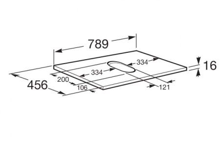 Столешница Roca The Gap A857419517 80х50 накладная цвет бежевый