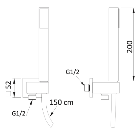 Душевой гарнитур Mariani  B14241PF00 настенный черный