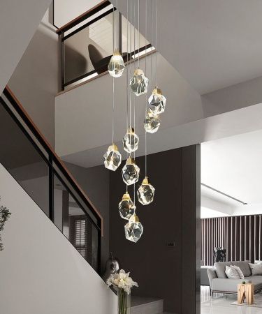 Светильник подвесной Delight Collection Crystal rock II (Црыстал роцк ИИ) 9701P/10R brass
