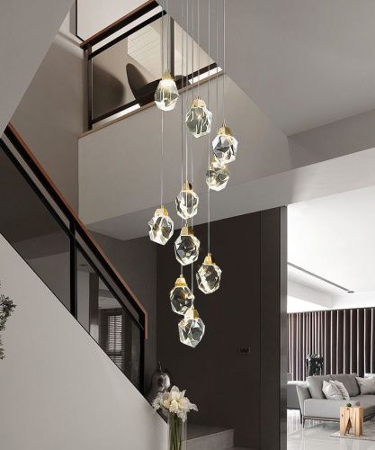 Светильник подвесной Delight Collection Crystal rock II (Црыстал роцк ИИ) 9701P/10R brass - фото 2