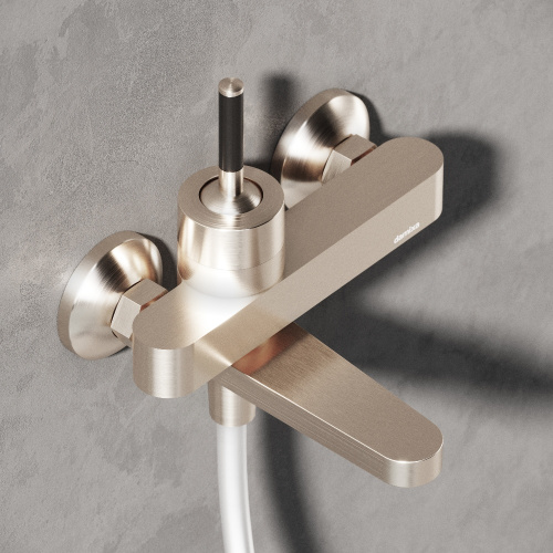 Смеситель для ванны и душа Damixa Arc 291000200 настенный никель без термостата - фото 4