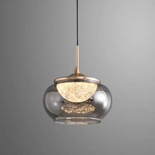 Светильник подвесной Delight Collection MT9128-1H gold/smoke - фото 3