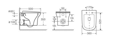 Унитаз подвесной Cerutti SPA CT8780 белый с сиденьем микролифт безободковый каскадный смыв