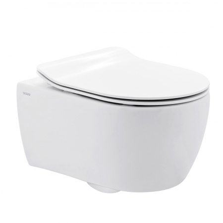 Унитаз подвесной SSWW CT2038V белый глянцевый с сиденьем микролифт безободковый душевой смыв