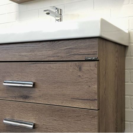 Тумба с раковиной Comforty Никосия 00-00008856CF 80х50 подвесная цвет коричневый