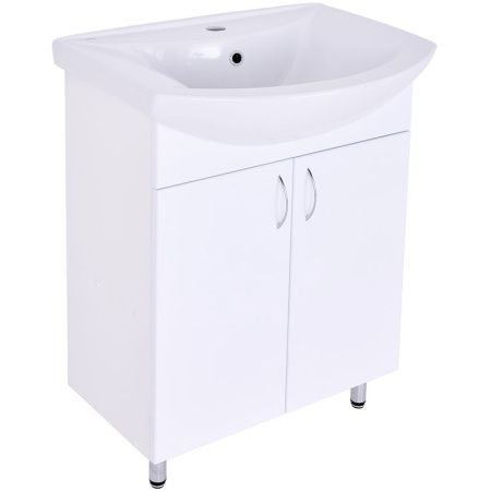 Тумба с раковиной Orange Лайт LA-60TUW+GR 60х40 напольная цвет белый