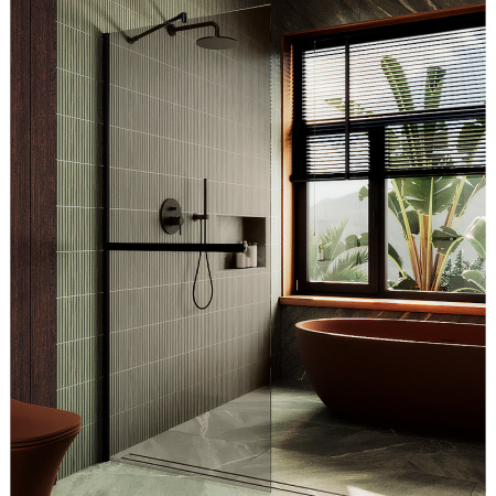 Душевая перегородка Maybah Glass MGD-721-6ш 69х195 стекло тонированное профиль черный