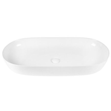 Раковина из сантехнического фарфора Bond Oval S51-800 80х40 накладная цвет белый без отверстий под смеситель