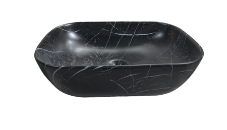 Раковина из сантехнического фарфора Cerutti SPA CR8217MMB 50х40 накладная цвет черный без отверстий под смеситель