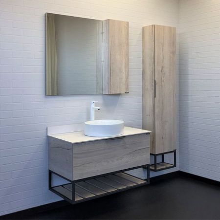 Зеркало-шкаф Comforty Порто 00-00009443CF 90х80 подвесной цвет бежевый