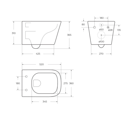 Чаша унитаза подвесная BelBagno ARDENTE-C BB3202CHR-MB цвет черный матовый без сиденья безободковая каскадный смыв