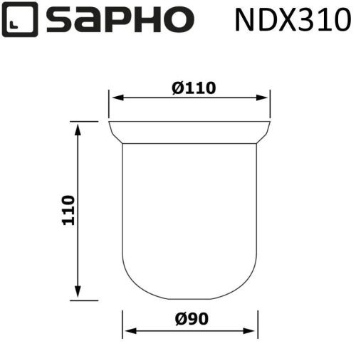 Стеклянная запасная чаша для ершика Sapho X-ROUND NDX310 - фото 2
