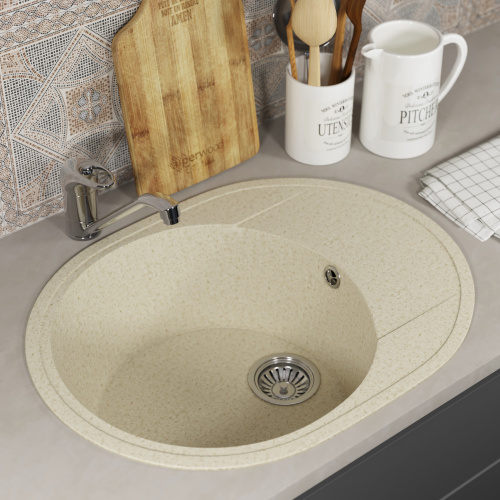 Кухонная мойка Uperwood ECON UPD-107 4910201244 61x47 цвет слоновая кость - фото 2
