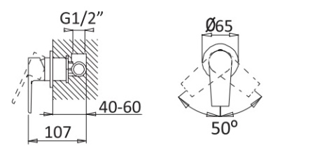 Смеситель Cezares NAUTIC NAUTIC-DIM-01 встраиваемый хром