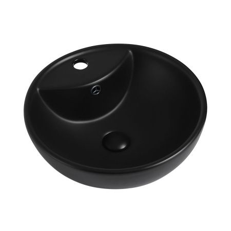 Раковина керамическая Abber BEQUEM AC2101MB 50х50 накладная цвет черный 1 отверстие под смеситель