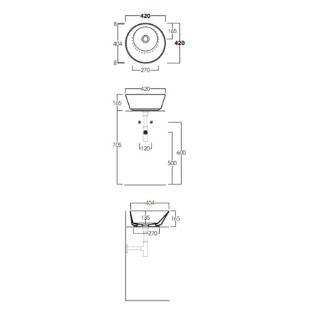 Раковина из санфаянса Simas Wave WA01 bi*0 42х42 накладная цвет белый без отверстий под смеситель
