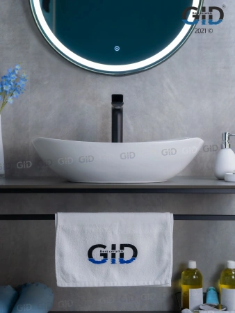 Раковина керамическая Gid Creativo 51177 60х40 накладная цвет белый без отверстий под смеситель