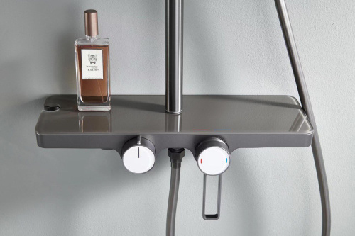Душевая стойка Royal Bath RB83123Q настенная цвет gunmetal графит - фото 5