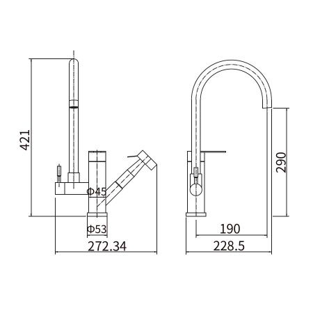 Смеситель для кухни Fashun A56005 на мойку сатин