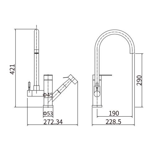 Смеситель для кухни Fashun A56005 на мойку сатин - фото 3