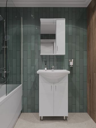 Тумба с раковиной Orange Лайт LA-60TUW+RA 60х40 напольная цвет белый