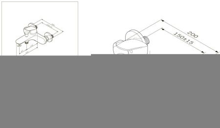Смеситель для ванны и душа Am.Pm Like F8010016 настенный хром