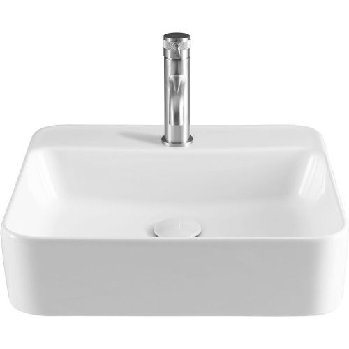 Раковина керамическая Allen Brau Liberty 4.32014.20 50х50 накладная цвет белый 1 отверстие под смеситель - фото 2