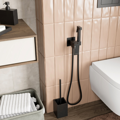 Гигиенический душ со смесителем WasserKRAFT  A71638 черный - фото 2