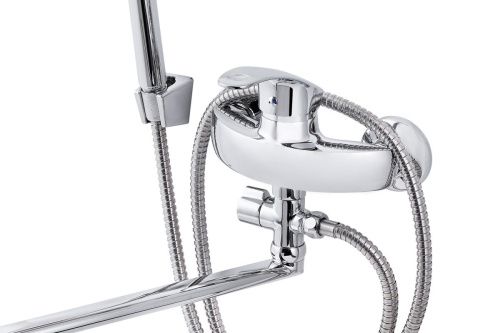 Смеситель для ванны и душа FAUZT FZs-814-115 настенный хром - фото 3