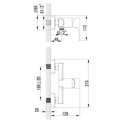 Смеситель для душа LeMark Plus Factor LM1603C настенный хром - фото 2