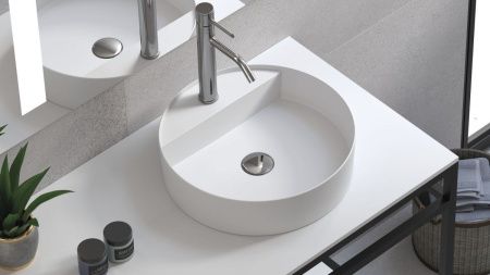 Раковина из искусственного камня Zenon Rin 4000.000.000.000.23362 40х40 накладная цвет белый