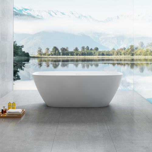 Ванна из искусственного камня Vincea Solid Surface VBT-6S02MW 170х72 отдельностоящая овальная - фото 2