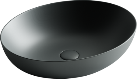 Раковина из сантехнического фарфора Ceramica Nova ELEMENT CN6017MDH 50х40 накладная цвет черный без отверстий под смеситель