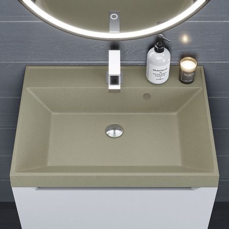 Раковина из искусственного камня Uperwood Classic Quartz 291030013 60х50 полувстраиваемая цвет бежевый