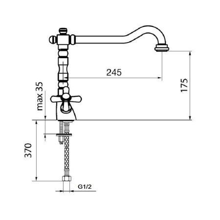Смеситель для кухни Webert Kitchen Armony AM780102015 на мойку хром
