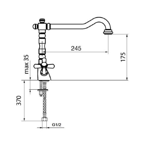 Смеситель для кухни Webert Kitchen Armony AM780102065 на мойку бронза - фото 3