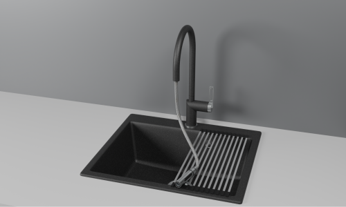 Смеситель для кухни Granula 8172, ЧЕРНЫЙ на мойку черный - фото 2